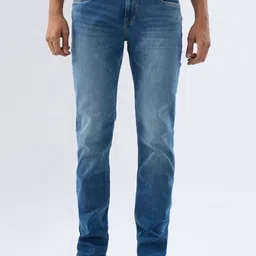 Spykar Mid Blue Comfort Fit Mid Rise Jeans For Men-picture-28