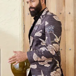 MR BUTTON Printed Tailored Fit Single Breasted Blazer image 5