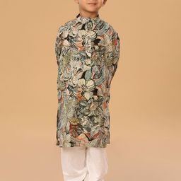 The Mini Trunk Boys Floral Printed Regular Kurta with Trousers-29