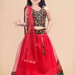 Sainur creation Girls Embroidered Ready to Wear Lehenga & Blouse With Dupatta-image-21
