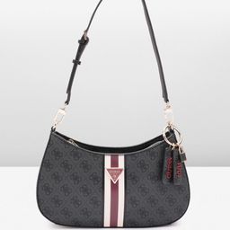 GUESS Striped PU Textured Shoulder Bag-image-18