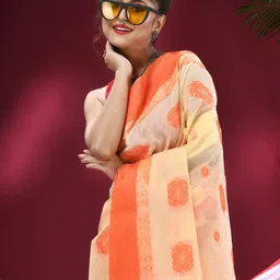 TANTLOOM Pure Cotton Woven Design Saree-55
