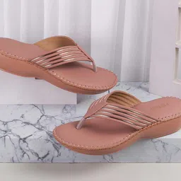 Metro Women Striped Open Toe Flats with Bows-19