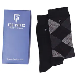 FOOTPRINTS Men Pack Of 2 Checked Calf-Length Socks image 4
