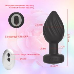 purvish 10 frequency Wawe Silicon Vibrating Body Massager Plug for Ultimate Relaxation with, Remote Controlled water resistance (SIZE-M) Rechargeable Massager image 4