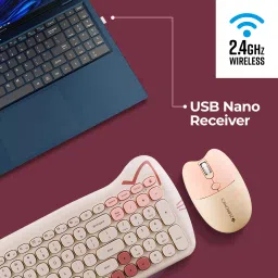 ZEBRONICS Zeb - Companion 303 Wireless Standard Multi-device Keyboard Compatible with Desktop, Laptop, Mac With Multimedia Keys, Rupee key, upto 1600 DPI Mouse and image 2