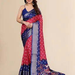 Moda Rapido Bandhani Zari Silk Blend Designer Saree-picture-55