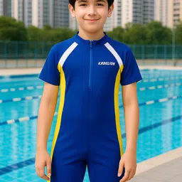 bubble berry Kids Colourblocked One-Piece Swim Legsuit-58