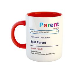 ARTBUG White & Red Best Parent Printed Ceramic Glossy Coffee Mug-6