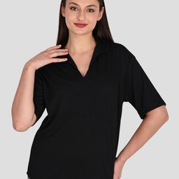 TRAQUILA Women Solid Shirt Collar Top-14
