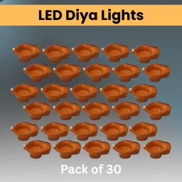 Water Sensor Diya LED Water Diyas for Diwali Home & Office Décor Pack of 30 A409 Plastic (Pack of 30) Table Diya Set-image-70
