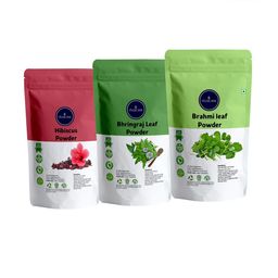VEDICINE Set of 3 Hibiscus Brahmi Bhirngraj Powder For Hair Care - 50 g Each-33