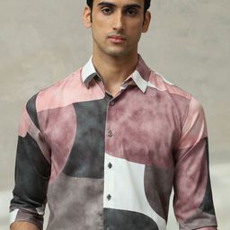 Mufti Men Slim Fit Spread Collar Abstract Printed Formal Shirt-image-29