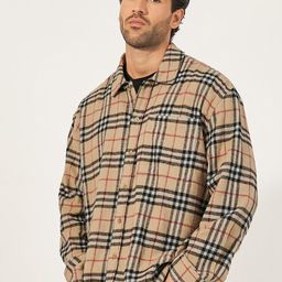 Styli Men Heritage Brushed Flannel Checkered Oversized Shirt with Patch Pocket-image-21