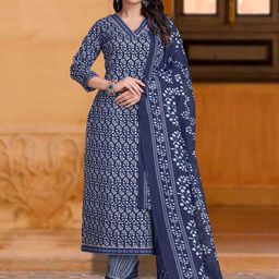 MOJILAA Women Ethnic Motifs Printed Straight Gotta Patti Kurta with Salwar & With Dupatta-image-28