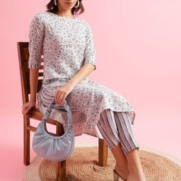 KALINI Women Floral Printed Regular Kurta with Trousers-picture-32
