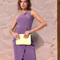 ZYNG Solid One Shoulder A-Line Dress-picture-16