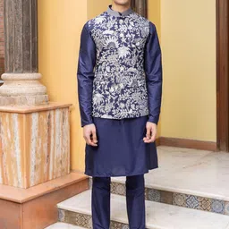 PATR Embroidered Woven Nehru Jacket-13
