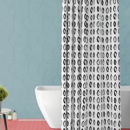 ArtzFolio White & Black Printed Waterproof Shower Curtain-image-113