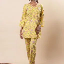 Moda Rapido Floral Printed V-Neck Pure Cotton Tunic With Trouser-picture-18