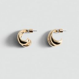MANGO Contemporary Half Hoop Earrings-image-59