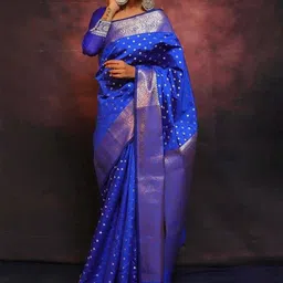 Lookmark Ethnic Motifs Woven Design Zari Banarasi Saree-image-16
