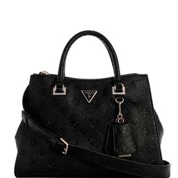 GUESS Brand Logo Textured Structured Handheld Bag-image-63