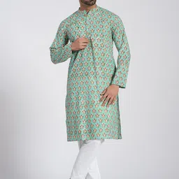 Cotton Curio Floral Printed Mandarin Collar Pure Cotton Straight Kurta-picture-28