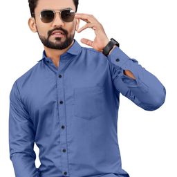 IKON FASHION Men Original Fit Spread Collar Textured Cotton Casual Shirt-image-64