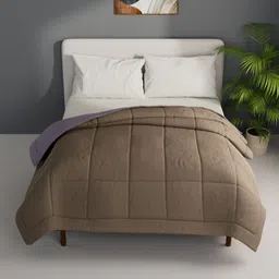 BIANCA Khaki & Mauve Microfiber AC Room Double Bed Comforter-17