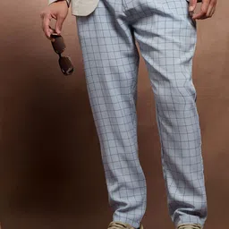 Campus Sutra Men Checked Comfort Regular Trousers-picture-14