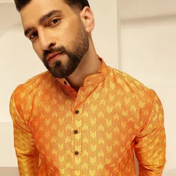 SOJANYA Men Regular Thread Work Kurta with Pyjamas image 4