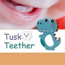 Adore Tusk Blue & White Dino Shape BabyTeether image 4