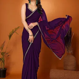 LeeliPeeri Designer Sequinned Poly Georgette Saree-63