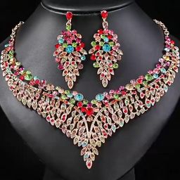 GEHNEY Joy of Jewels Gold-Plated Stainless Steel Necklace and Earrings-image-96