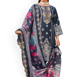 DRAVINAM Trends Embroidered Pure Cotton Unstitched Dress Material-picture-6