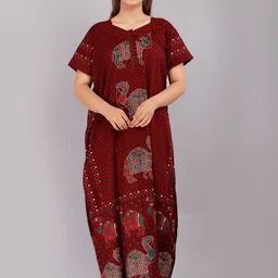 AAKARSHANA Printed Maxi Nightdress-picture-40