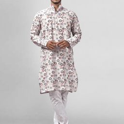 amzira Men Printed Straight Kurta with Pyjamas-image-87