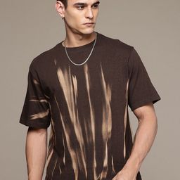 Moda Rapido Washed Effect Tie & Dyed Drop-Shoulder Sleeves Oversized Fit T-shirt-image-10