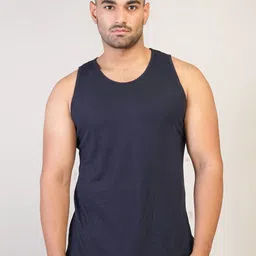 PINK GRAPES Cotton Scoop Neck Basic Vest VEST-PLAIN-BLUE-M-image-19