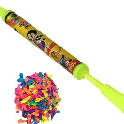 (1 Pichkari+100 Water Balloon)For Kids Holi & Summer Pool Party Fun Water Gun-image-79