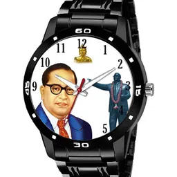 TARIDO Men Embellished Dial & Bracelet Style Straps Analogue Watch 1008AMBEDKAR BLACK CHAIN-24
