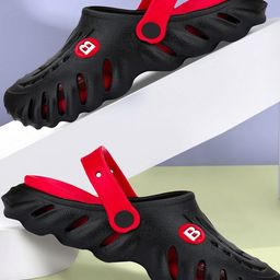BERSACHE Boys Set Of 2 Self Design Clogs Flip Flops image 2