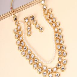Divisha Gold-Plated Kundan-Studded Jewellery Set-image-82