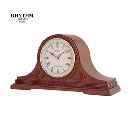 Rhythm Brown & White Traditional Table Clock-image-18
