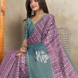 GULKEE FAB Geometric Printed Saree With Blouse Piece-picture-40