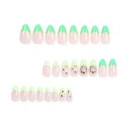 Secret Lives Glossy Translucent With 3D Stone Design Nail Art- 24Pcs-image-26