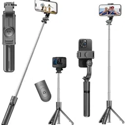 Mobibucket Portable Selfie Stick Tripod with Attached Flash Light and Bluetooth Remote Bluetooth Selfie Stick-1