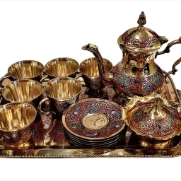 Brass Brass Vintage Complete Tea Set Red-image-60