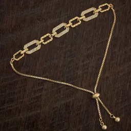 Kushal's Fashion Jewellery Gold-Plated Cubic Zirconia Armlet Bracelet-image-31